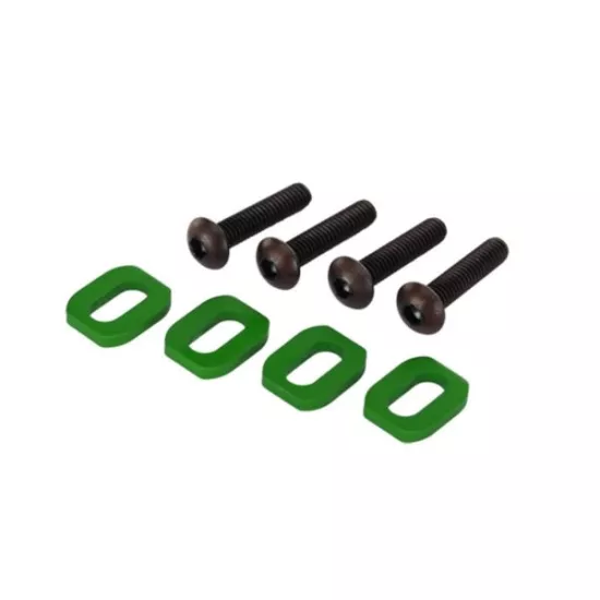 Washers, motor mount, aluminum (green-anodized) (4)/ 4x18mm, TRX7759G