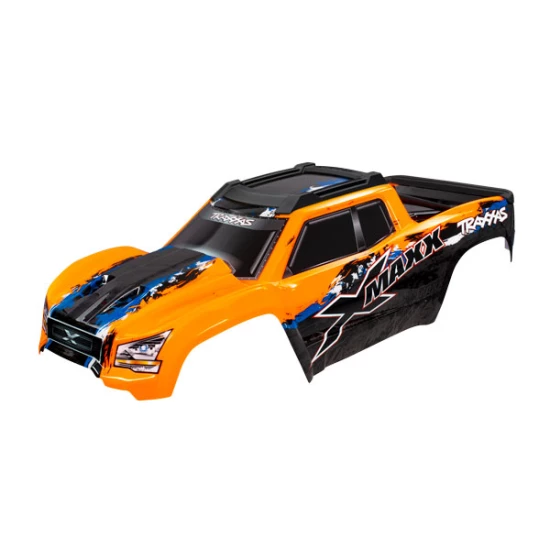 BODY, X-MAXX, ORANGE (PAINTED, DECALS APPLIED) (A