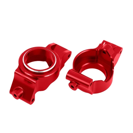 Caster blocks (c-hubs), 6061-t6 aluminum (red-anodized), left & right