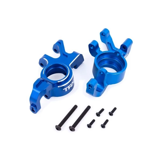 Steering blocks, 6061-t6 aluminum (blue-anodized), left & right