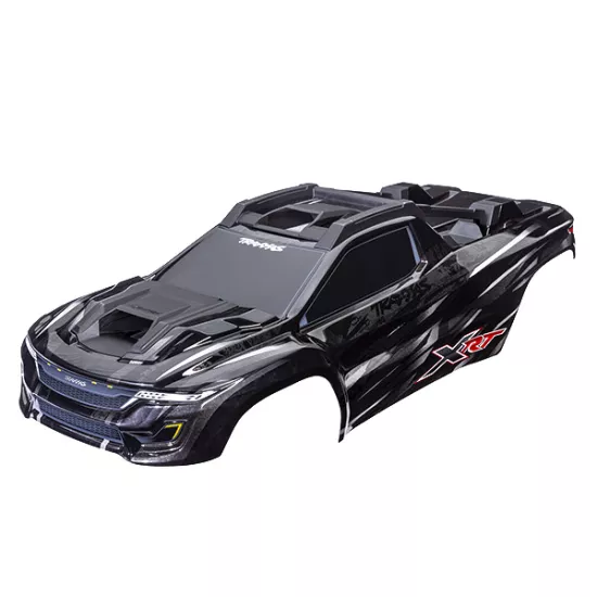Body, XRT, black (painted, decals applied) (assembled with front & rear body supports for clipless mounting, roof & hood skid pads)