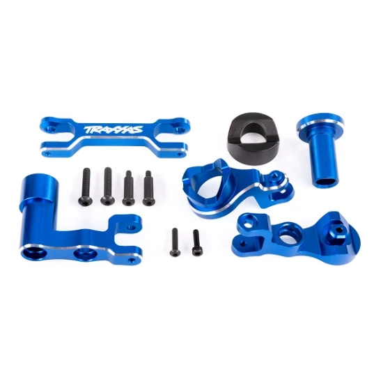 Steering bellcranks (left & right)/ draglink (6061-T6 aluminum, blue-anodized) (fits XRT)