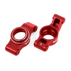Carriers, stub axle (red-anodized 6061-T6 aluminum) (left & right)