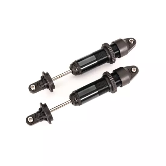 Shocks, GTX, medium (aluminum, black-anodized) (fully assembled w/o springs) (2)