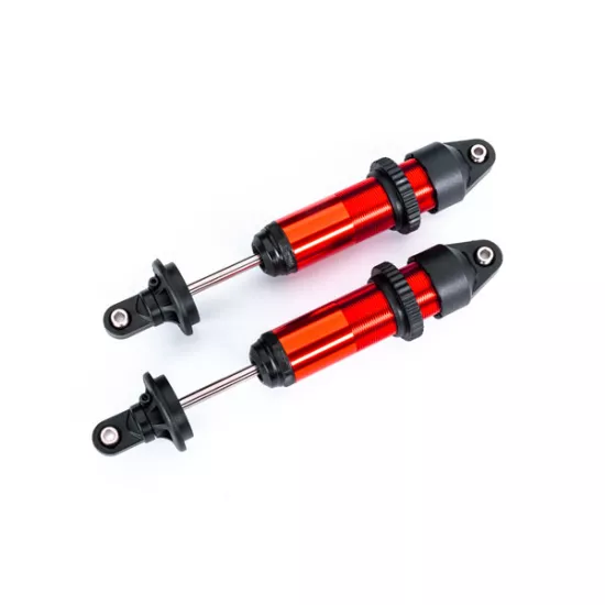 Shocks, GTX, medium (aluminum, red-anodized) (fully assembled w/o springs) (2)