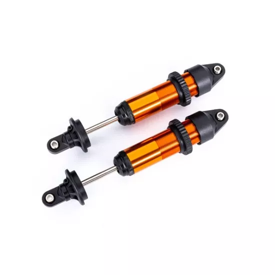 Shocks, GTX, medium (aluminum, orange-anodized) (fully assembled w/o springs) (2)