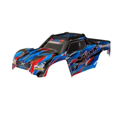 Body, X-Maxx, blue (painted, decals applied) (assembled with front & rear body mounts, rear body support, and tailgate protector)