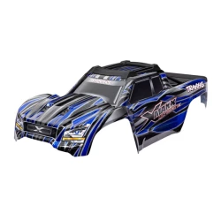 Body, X-Maxx Ultimate, blue (painted, decals applied) (assembled with front & rear body mounts, rear body support, and tailgate protector)