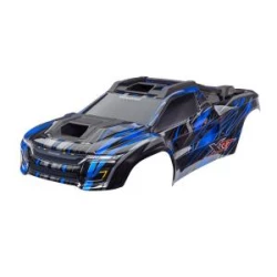 Body, XRT Ultimate, blue (painted, decals applied) (assembled with front & rear body supports for clipless mounting, roof & hood skid pads)