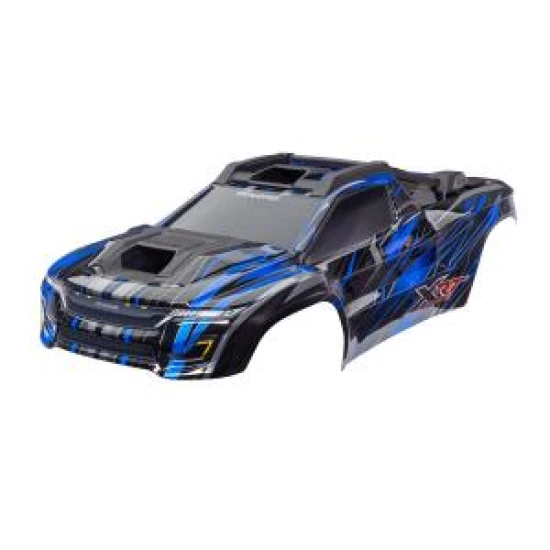 Body, XRT Ultimate, blue (painted, decals applied) (assembled with front & rear body supports for clipless mounting, roof & hood skid pads)