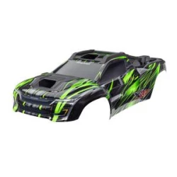 Body, XRT Ultimate, green (painted, decals applied) (assembled with front & rear body supports for clipless mounting, roof & hood skid pads)