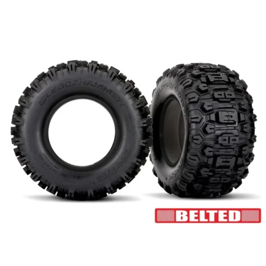 Tires, Sledgehammer (belted, dual profile (4.3' outer, 5.7' inner)) (left & right)/ foam inserts (2)