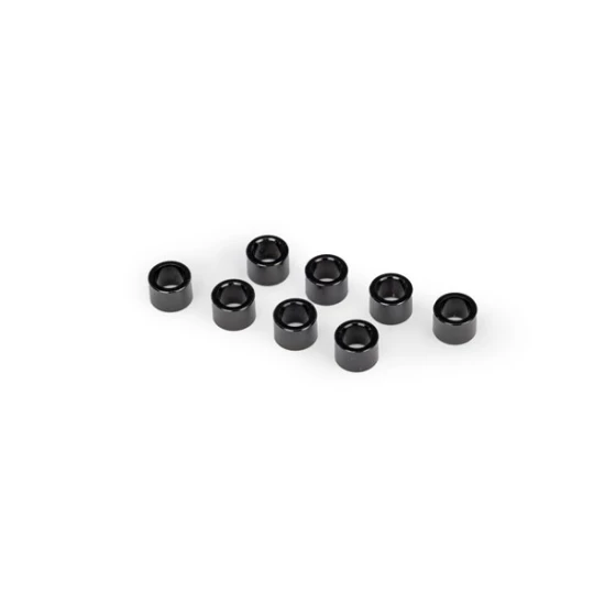 Spacer, shock cap, 6061-T6 aluminum (black-anodized) (8)