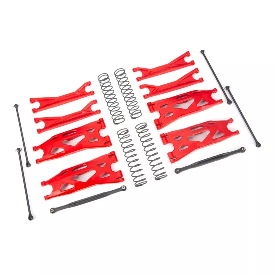 Suspension Kit, X-Maxx WideMAXX, Red, (Includes Front & Rear Suspension Arms, Front Toe Links, Shock Springs, Driveshafts)