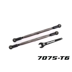 Toe links, front (TUBES gray-anodized, 7075-T6 aluminum, stronger than titanium) (2) (for use with #7895 X-Maxx WideMaxx suspension kit)