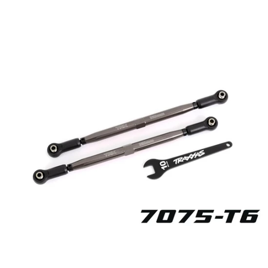 Toe links, front (TUBES gray-anodized, 7075-T6 aluminum, stronger than titanium) (2) (for use with #7895 X-Maxx WideMaxx suspension kit)