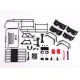 Body, Land Rover Defender, complete (clear, trimmed, requires painting) (includes grille, side mirrors, door handles, windshield wipers, ExoCage, spare tire mount, decals, window masks)
