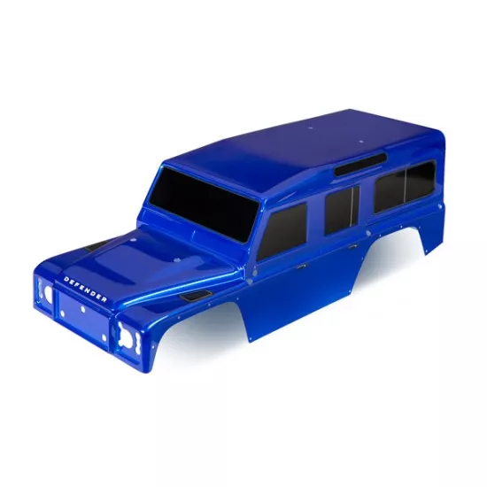 Body, Land Rover Defender, blue (painted)/ decals