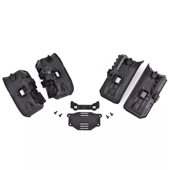 Fenders, inner (wide), front & rear (2 each)/ rock light covers (8)/ battery plate/ 3x8 flat-head screws (4) (for clipless body mounting)