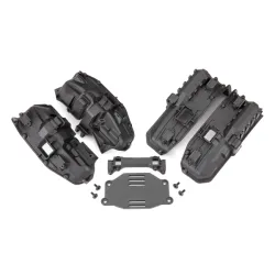 Fenders, inner (narrow), front & rear (for clipless body mounting) (2 each)/ rock light covers (8)/ battery plate/ body mount/ 3x8 flat-head screws (4)/ 2.5x6 CS (10)