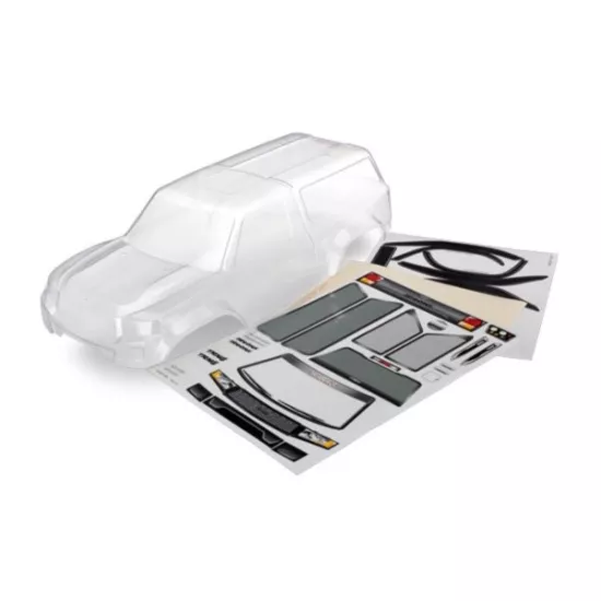 Body with camper, TRX-4 Sport (clear, trimmed, requires painting)/ window masks/