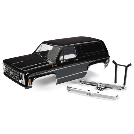 Body, Chevrolet Blazer (1979), complete (black) (includes grille, side mirrors, door handles, windshield wipers, front & rear bumper, decals, clipless mounting) (requires #8072X inner fenders)