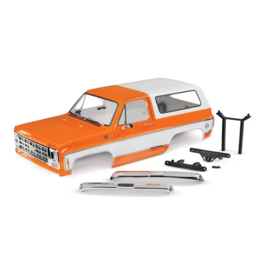 Body, Chevrolet Blazer (1979), complete (orange) (includes grille, side mirrors, door handles, windshield wipers, front & rear bumper, decals, clipless mounting) (requires #8072X inner fenders)