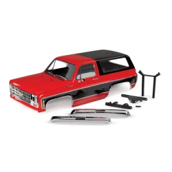Body, Chevrolet Blazer (1979), complete (red) (includes grille, side mirrors, door handles, windshield wipers, front & rear bumper, decals, clipless mounting) (requires #8072X inner fenders)