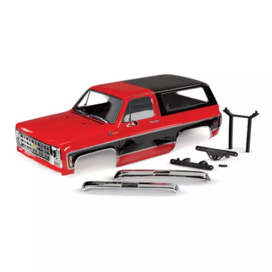 Body, Chevrolet Blazer (1979), complete (red) (includes grille, side mirrors, door handles, windshield wipers, front & rear bumpers, decals)