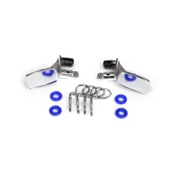 Mirrors, side, chrome (left & right)/ o-rings (4)/ body clips (4) (fits #8130 bo, TRX8133