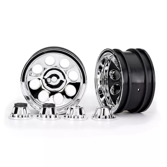 Wheels, 2.2', classic chrome (2)/ center caps (front (2), rear (2)) (requires #8255A extended thread stub axle)