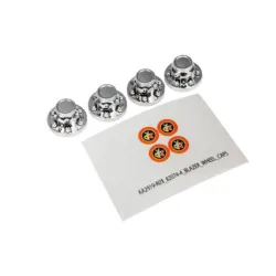 Center caps, wheel (chrome) (4)/ decal sheet (requires #8255A extended stub axle, TRX8164