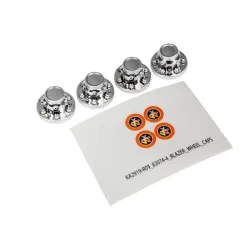 Center caps, wheel (chrome) (front (2), rear (2)) (requires #8255A extended stub axle)