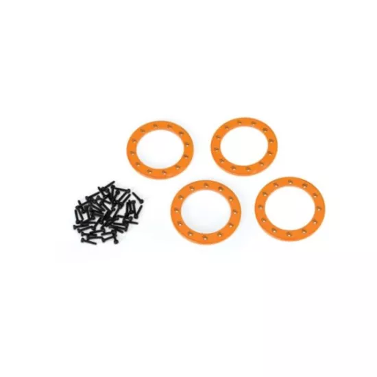 Beadlock rings, orange (1.9') (aluminum) (4)/ 2x10 CS (48)