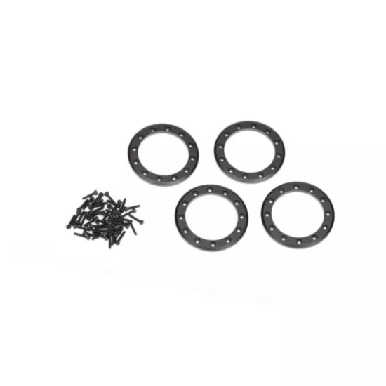 Beadlock rings, black (1.9') (aluminum) (4)/ 2x10 CS (48)