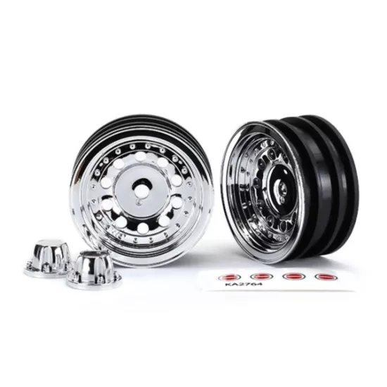 Wheels, 1.9', chrome (2)/ center caps (2)/ decal sheet (requires #8255A extended