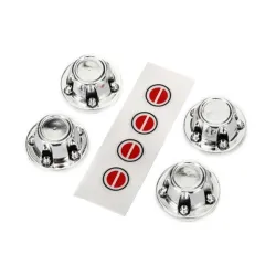 Center caps, wheel (chrome) (4)/ decal sheet