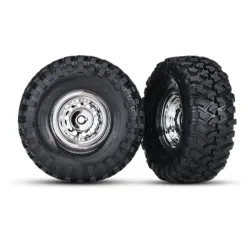Tires and wheels, assembled, glued (1.9' chrome wheels, Canyon Trail 1.9 tires)