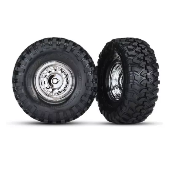 Tires and wheels, assembled, glued (1.9' chrome wheels, Canyon Trail 1.9 tires)