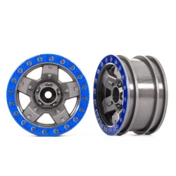 Wheels, TRX-4 Sport 2.2 (gray, blue beadlock style) (2)