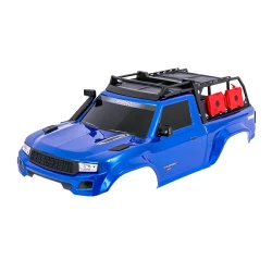 Body, TRX-4 Sport, complete, blue (painted, decals applied) (includes grille, side mirrors, door handles, windshield wipers, expedition rack, & clipless mounting) (requires #8080X inner fenders)