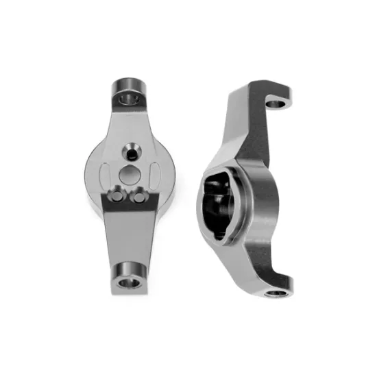 Caster blocks, 6061-T6 aluminum (charcoal gray-anodized), left and right