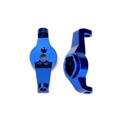 Caster blocks, 6061-T6 aluminum (blue-anodized), left and right