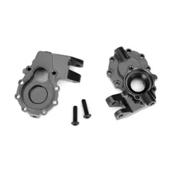 Portal housings, inner (front), 6061-T6 aluminum (charcoal gray-anodized) (2)/ 3