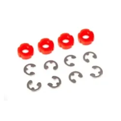 Piston, damper (red) (4)/ e-clips (8), TRX8261
