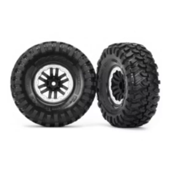 Tires and wheels, assembled, glued (TRX-4 satin beadlock wheels, Canyon Trail 1.