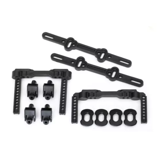 Body mounts, front & rear/ body mount posts/ body mount slid