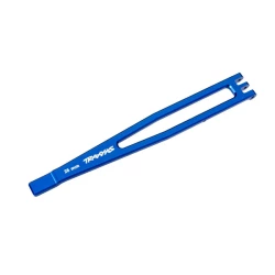 Battery hold-down, 6061-T6 aluminum (blue-anodized)