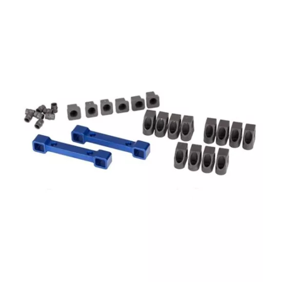 Mounts, suspension arms, aluminum (blue-anodized) (front & r, #TRX8334X