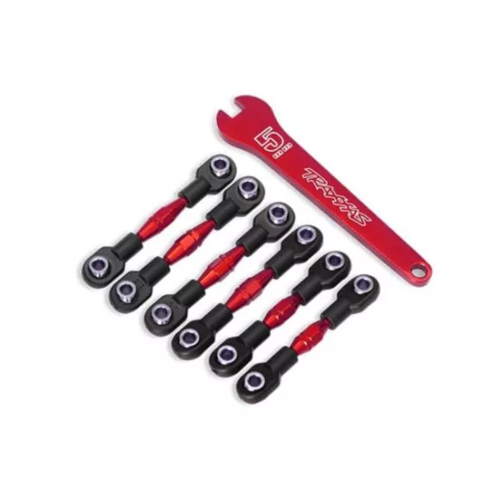 Turnbuckles, aluminum (red-anodized), camber links, 32mm (front) (2)/ camber lin